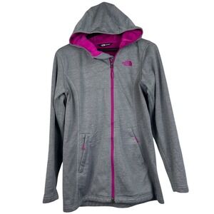 The North Face Hardlee Raschel Parka Womens M Hoodie Jacket Full Zip Gray *Read